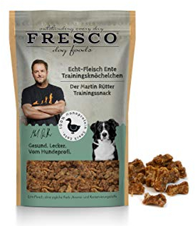 FRESCO Dog Martin Rütter Trainingsknöchelchen Ente 150g | proteinreiche Hundeleckerlis aus frischem Fleisch | 100% natürliche Zutaten | für Belohnung, Training und als Snack