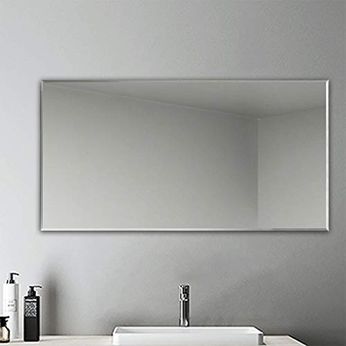 1200x600mm Frameless Plain Wall Mirrors for Bathroom with Wall Hanging Fixings Vertical or Horizontal