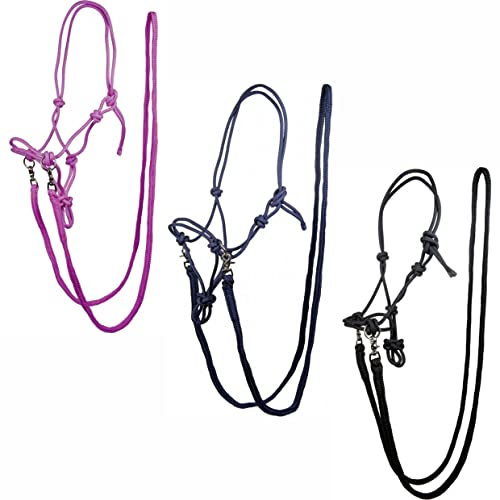 HKM Knotenhalfter mit Zügel Pferdehalfter Schwarz Pony