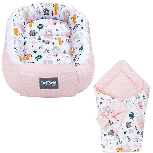 Bellochi Set 2in1 Riduttore per Cull e Copertina Avvolgente Neonato - Riduttore Lettino per Neonato, Baby Nest - 100% Cotone Antialergico - 4rest
