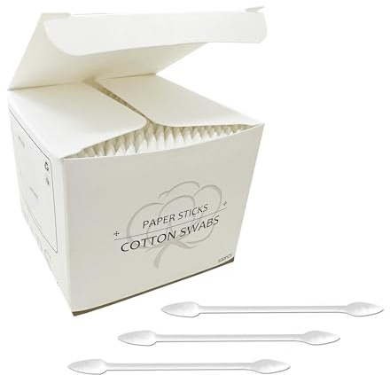 Pointed Tip Cotton Swabs,1000 count Cotton Buds,Double Precision Tips with Paper Stick for Personal Care and Makeup