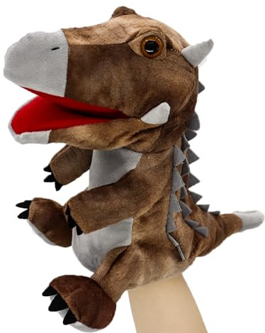 lilizzhoumax Simulation Ankylosaurus Dinosaur Hand Puppet Plush Toy, Stuffed Animal Plush Dinosaur, Cute Role-Playing, Child Interactive Early Education Toys Home Decoration Gift for Kids