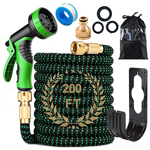 Tuyau d'arrosage extensible de 30 à 60 m, avec 10 modes de pistolet de pulvérisation d'eau et noyau en latex à 3 couches pour arrosage du jardin, lavage de voiture (60 m)