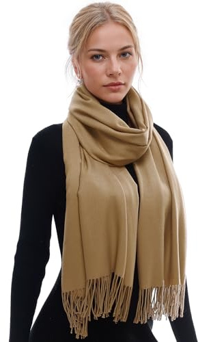 RIIQIICHY Sciarpa Donna Invernale Cammello Pashmina Scialle Caldo Stola Regalo Donna Sciarpone Inverno