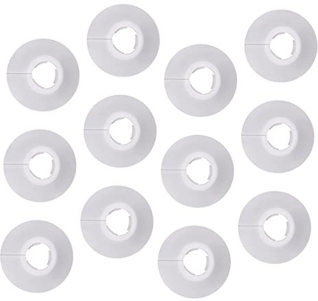 HOMSFOU 12piezas Cubre Tuberías Calefacción De Plástico Blanco Para Paredes Anillos Decorativos Resistentes y Fáciles De Instalar Para Radiadores y Canalizaciones Mural
