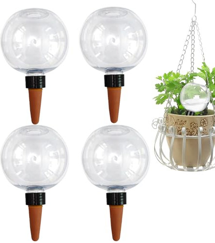 4 sfere di irrigazione per piante, 500 ml, dispositivo di irrigazione automatico per piante, irrigazione automatica delle piante, trasparente, autoirrigazione, camera da letto, balcone, piante da