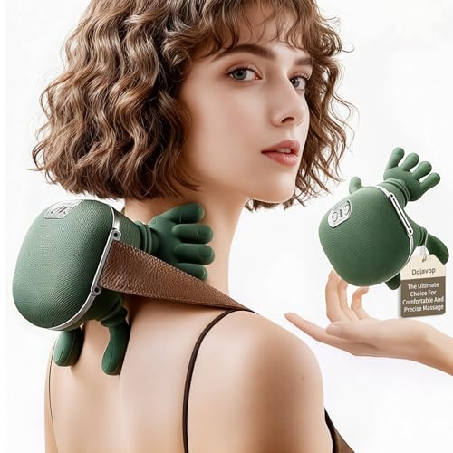 Dojavop Neck Massager with Heat for Pain Relief Deep Tissue Cordless Neck and Shoulder Massager with Heat and Fingers Bionic Hand Electric Cervical Back Massagers