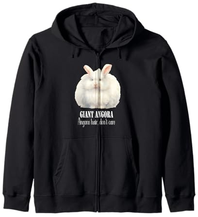 Lapin Angora géant avec Citation Amusante sur Les Lapins Angora Sweat à Capuche