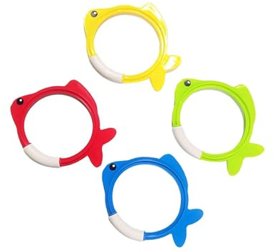 wueiooskj Anillo de Buceo para Piscina, Juguetes, Anillos de Peces Colores, Juego Compacto, Equipo Divertido para Deportes acuáticos para niños, Juguetes para Nadar en la Playa, para Piscina para