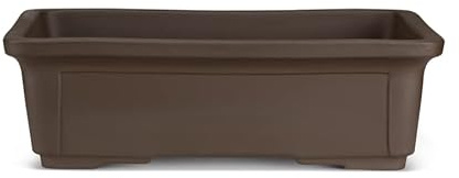CERTRE - Vaso Bonsai Rettangolare in Gres, Modello Torino, Made in Italy, Colore Marrone (Gres)| Misure esterne 38,5x28x12 cm