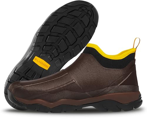 LaCrosse Alpha Muddy 4.5 Rubber Boots for Men Featuring Waterproof Rubber, Pull-On Design, and Eva Footbed, Brown - 9 M