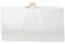 Swanky Swans Mira Satin Classic Frame Bag, Damen Clutch, Beige (Ivory), 5.1x12x20.8 cm (W x H L)
