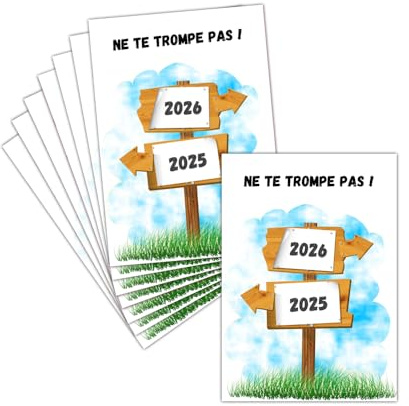 MERCI-FACTEUR.COM Carte Postale de Voeux 2026 Humour Direction de la Nouvelle Année - 8ex - Carte Ne Te Trompe Pas, 2026 Est Là !