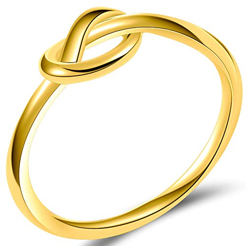 JUDE Durable Stainless Steel Silver Black Love Knot Ring Promise Celtic