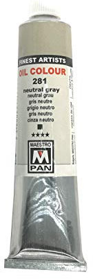 Ölfarbe für Künstler 84 Farben Professionelle Malerei Maestro Pan 45ml Tube (Neutral Grau)