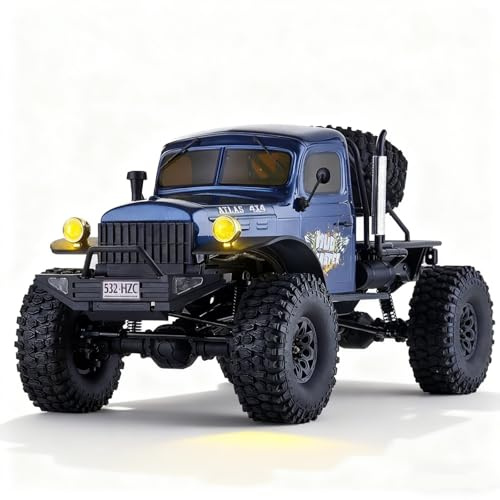 BEEZRC RocHobby 1/10 Scale Atlas RC Truck 4WD 2.4GHz RC Crawler RS RC Offroad Car Hobby Grade RC Remote Control car with Vehicle Transmitter for Adults(Blue)