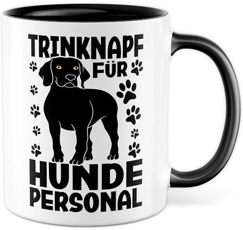 Tasse Hund Geschenk Trinknapf für Hunde Personal, Kaffeetasse Kaffeetasse Hunde Hundeliebhaber Hundemama Geschenkidee Hundepapa Herrchen Geschenke für Frauen Welpe Kaffee-Becher (Weiß/Schwarz)