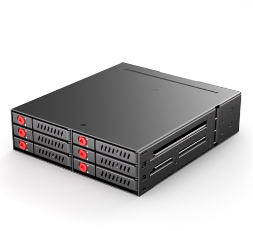 Sata HDD & SSD Hot Swap Cage, 6 Bay Hard Drive Dock for 5.25” Enclosure, 6 Bay Hard Drive Station with Colling Fans