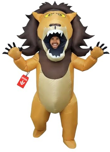 Morph Costumes Déguisement Lion Gonflable Adulte, Costume Carnaval Lion, Déguisement Animal Adulte, Taille Unique