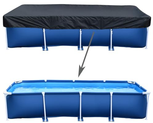 14 ft Rectangular Solar Pool Cover - Heavy-Duty 210D Waterproof Oxford Fabric - 177 X 87 for Frame Pools