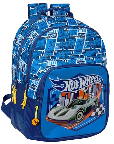 HOT WHEELS SONNY - Zaino scuola per bambini, ideale per bambini di diverse età, comodo e versatile, qualità e resistenza, 32 x 15 x 42 cm, colore blu navy, Blu navy, Estándar, Casual