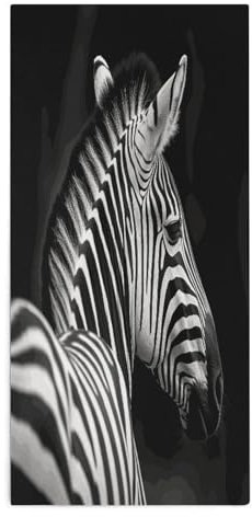 QWNMD Weiche Handtücher, schwarz-weiß, Zebramuster, superfeine Faser, Handtücher, Gesichtshandtücher für Badezimmer, Reisen, Camping, Hotel, Spa, Pool, 72,9 x 35,1 cm