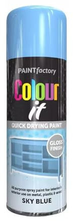 PNJB All Purpose Aerosol Blue Gloss Spray Paint, Interior &Exterior use, Quick Drying, Paint for Metal, Plastic, and Wood, Easy Application, 400ml (1PCS)