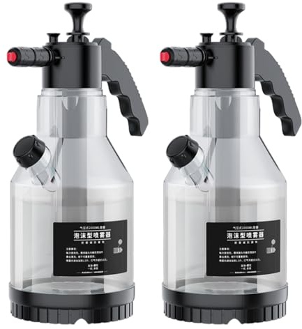 2 L handtryckspruta – 2-pack snöskumkanon, kraftig multifunktionsspruta med ergonomiskt handtag, trädgårdspump sprayflaska idealisk för att spruta växter, gräsmattor, ogräs, insekter, gödselmedel