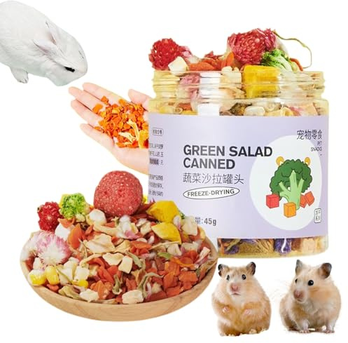 Hamster-Leckerli – 45 G Kauspielzeug Und Häschensnacks, 10 Arten Zahnknirschspielzeug Für Kleintiere, 10 Arten Trockengemüse- Und Obstsalat-Mahlspielzeug | Gesunde Vogelsnacks Kausnacks Für Hamste