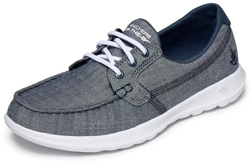 Skechers Women's Go Walk Lite - Isla Boat Shoe, Navy, 6