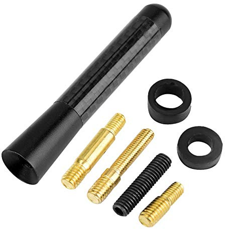 For Bee Sting Aerial-Mini Car Radio Antenna Carbon Fiber Antenna 3” Screw Radio Short Antenna Aerial Replacement For Universal Car Modification Car & Video Antennas(Black)
