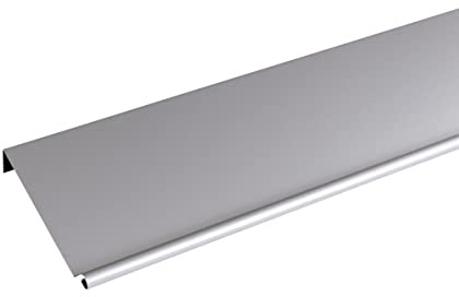 Bande de rive biseau ALUMINIUM GRIS METALLISE - 2M - Dimension du profilé 333 mm