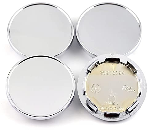 RhinoTuning 4 Stück Radnabenkappen für VW Nabendeckel OD 66 mm ID 55,5 mm, Chrom Radnabenabdeckung Geeignet für Beetle CC EOS GTI Golf Jetta Passat Tiguan Touareg e-Golf Rad, 3B7601171 Felgendeckel