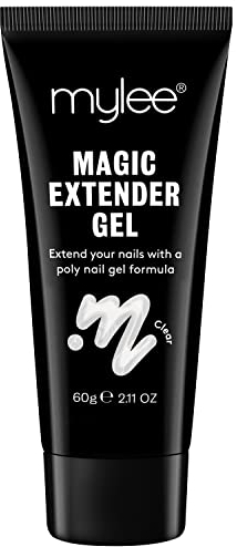 Mylee Magic Extender Gel [Clear] – Long Lasting Wear, Natural Look, Nail Extension Gel, for Beginners & Salon Professionals, Acrylic Nail Thickening Builder Gel, Nail Art - 60 Gram Tube