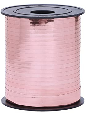 Nastro a righe in oro rosa, 500 m, colore oro rosa, nastro decorativo per confezioni regalo, chiusura a palloncini, compleanno, matrimonio, Natale, fai da te, fioristi, feste