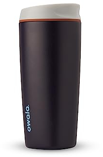 Owala SmoothSip - Bicchiere da caffè in acciaio inox, riutilizzabile, senza BPA, 591 ml, colore blu navy (Telescope Tales)