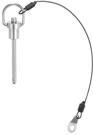 QUARKZMAN Perni di Bloccaggio a Sfera con Maniglia Pulsante, Diametro Perno 6mm, Lunghezza Utilizzo 50mm Perno a Rilascio Rapido con Cavo Sicurezza, Acciaio Inossidabile 327