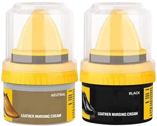 Shoe Polish Kit Shoe Cleaning Kit Leather Boot Cleaning Kit 2Pcs Clear ＆ Black Shoe Polish for Leather 50ML Shoe Cream Polish Leather Shoe Polish to Restore, Clean & Shine Shoes Purse Boots