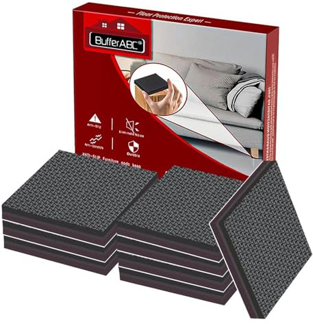 BufferABC Cuscinetti antiscivolo per mobili, 8 pezzi da 75 mm, autoadesivi in legno, spessi, gommini antiscivolo per mobili pesanti