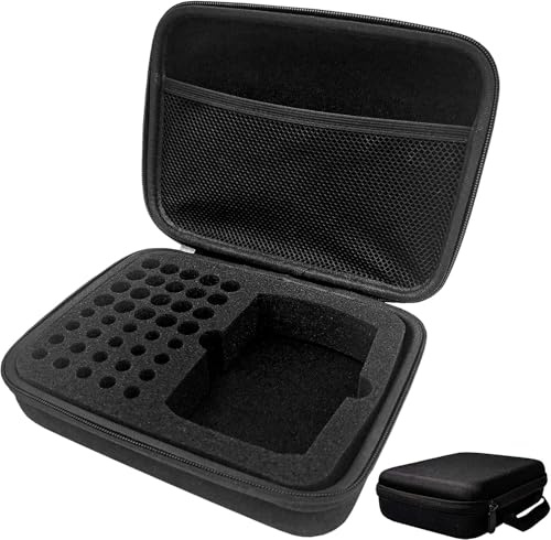 FORYNXHWIN Organizer per batterie, custodia per batterie sicura, contiene 40 diversi tipi di batterie (AA AAA), con tasca in rete per caricabatterie, antiurto, rigida, portatile, Nero