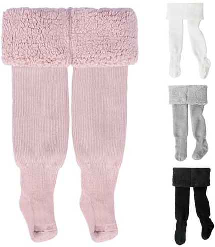 Fohuanky Collant Termici Imbottiti con Piedini per Neonati/Bambini 0-6 Anni, Caldi Invernali, Morbidi e Spessi, da Indossare con Vestiti e Stivali (IT, Età, 2 anni, 4 anni, Regular, Rosa)