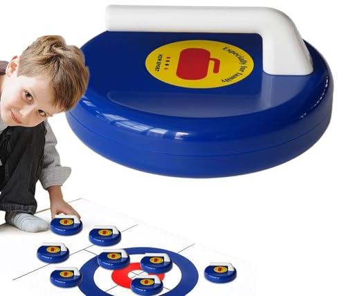 Qutalmi Curling da tavolo per famiglie – Giochi portatili per la scrivania, giocattolo per il tempo libero per bambini, adulti, uffici, aule, dormitori per studenti, giardino, feste di famiglia, feste