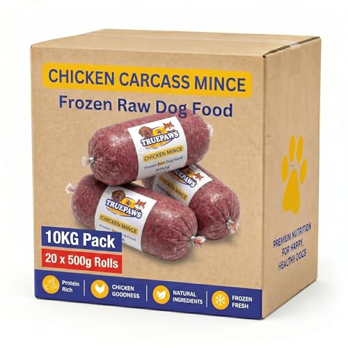 Truepaws Raw Foods Pure Raw Dog Food – Frozen Chicken Mince 10kg (20 × 500g) – BARF Diet Meal for Dogs – Grain-Free, Natural, No Additives