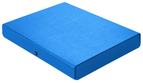 ELBA 400001922 Dokumenten-Box aus Hartpappe mit 3 Einschlagklappen und Druckkopf 4 cm blau