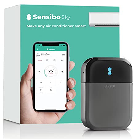 Sensibo Sky - Controlador WiFi Inteligente de Aire Acondicionado. Mantiene la Comodidad con energía eficiente. Instalación fácil y rápida. Termostato automático Compatible con Google, Alexa, Siri.