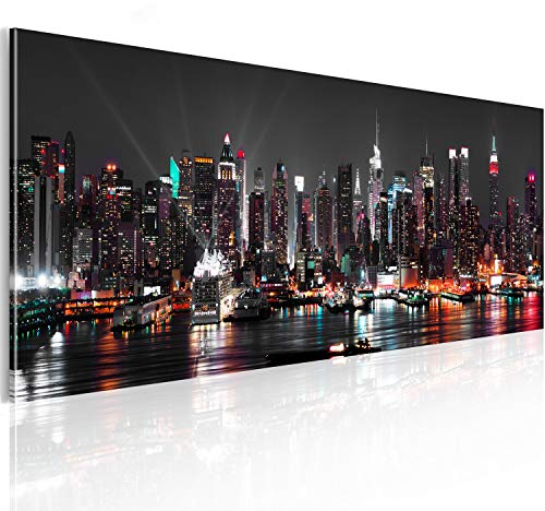 B&D XXL Acrylglasbild New York 135x45 cm 1 Teilig Wandbild auf Acryl Glasbilder Kunstdruck Moderne Acrylglas Platte Wanddekoration Geschenke Heimdekoration Glasbild Skyline NY Stadt City d-B-0087-k-a