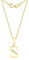 CARISSIMA Women's 9 ct Yellow Gold Cubic Zirconia 7 x 13 mm Initial S Pendant on 9 ct Yellow Gold 0.7 mm Diamond Cut Curb Chain Necklace of Length 46 cm/18 Inch