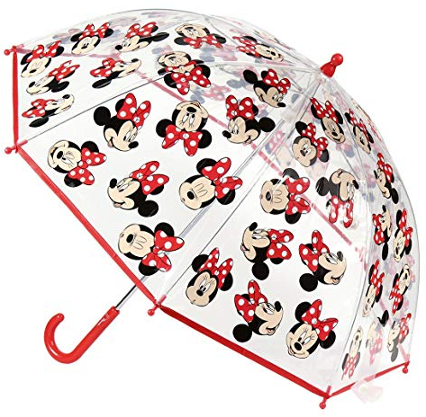 Cerdá-2400-0512 Minnie Umbrella, Transparent, Multicoloured, Single (2400-0512), Assorted Colour/Model
