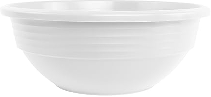 Plastard Blumenschale 32 cm Durchmesser Weiß Pflanzschale aus Kunststoff witterungsbeständiger Pflanztopf für Garten Balkon Terrasse runde Pflanzschale großes Pflanzgefäß ohne Löcher