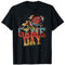 Football Player American Football Gifts Herren T-Shirt Schwarz Klassische Passform Kurzarm V-Ausschnitt Sportslich Klassisch Polyester 100% S